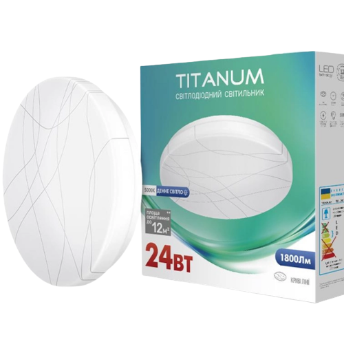 LED Світильник настінно-стельовий 24W 5000К 220V Криві лінії TLCL-245CL Titanum Житомир - изображение 2