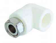 Коліно біле (Кут) KALDE натискна гайка КНГ ∅ 25х3/4 Харків