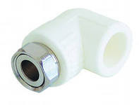 Колено белое (Угол) KALDE накидная гайка КНГ ∅ 25х3/4 Харьков - изображение 1