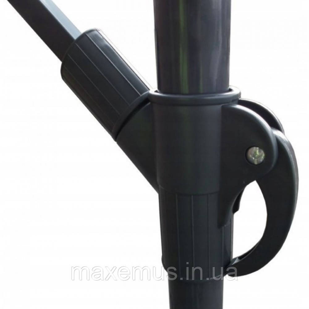 Садовый зонт Bonro B7218 на 3 м черный с наклоном 6 спиц и вентиляционным отверстием Мостиска - изображение 12