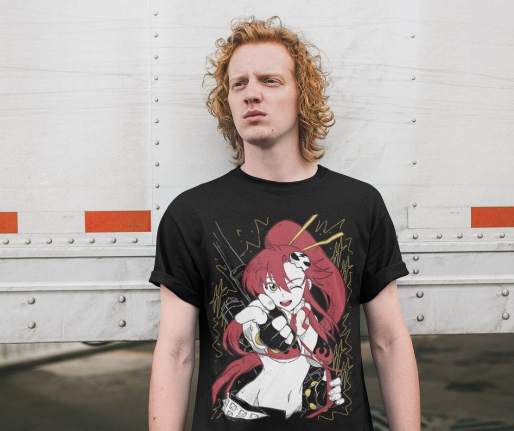 Футболка для мальчика аниме Йоко Тенген Топпа Гуррен оверсайз (рост от 165 до 180 ) Черний AnimeJ0918m Днепр - изображение 4