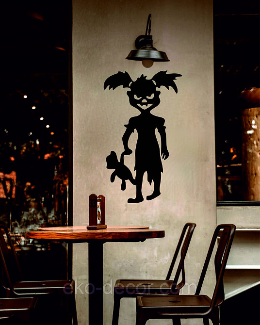 Декоративне настінне Панно «Сілует дітей. Гелловін», Декор на стіну 110*65, Чорний Київ - фото 9