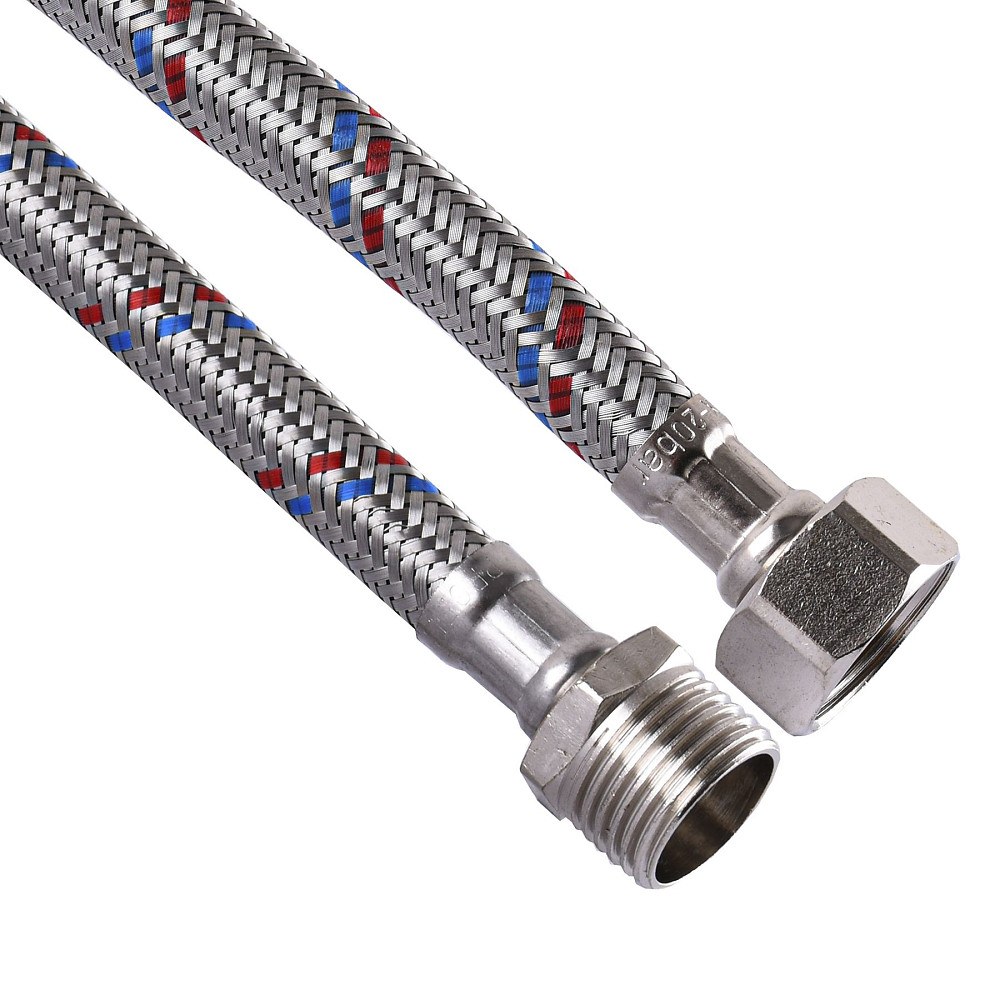 Шланг нержавіюча сталь ECO FIX 1/2″х1/2″ ЗВ  0,8 м EPDM Тернополь - изображение 1