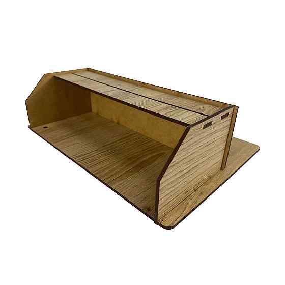 Полиця-вішалка настінна органайзер для одягу з 5 гачками, коричнева, розмір полиці 24х17х7 см Кам'янець-Подільський