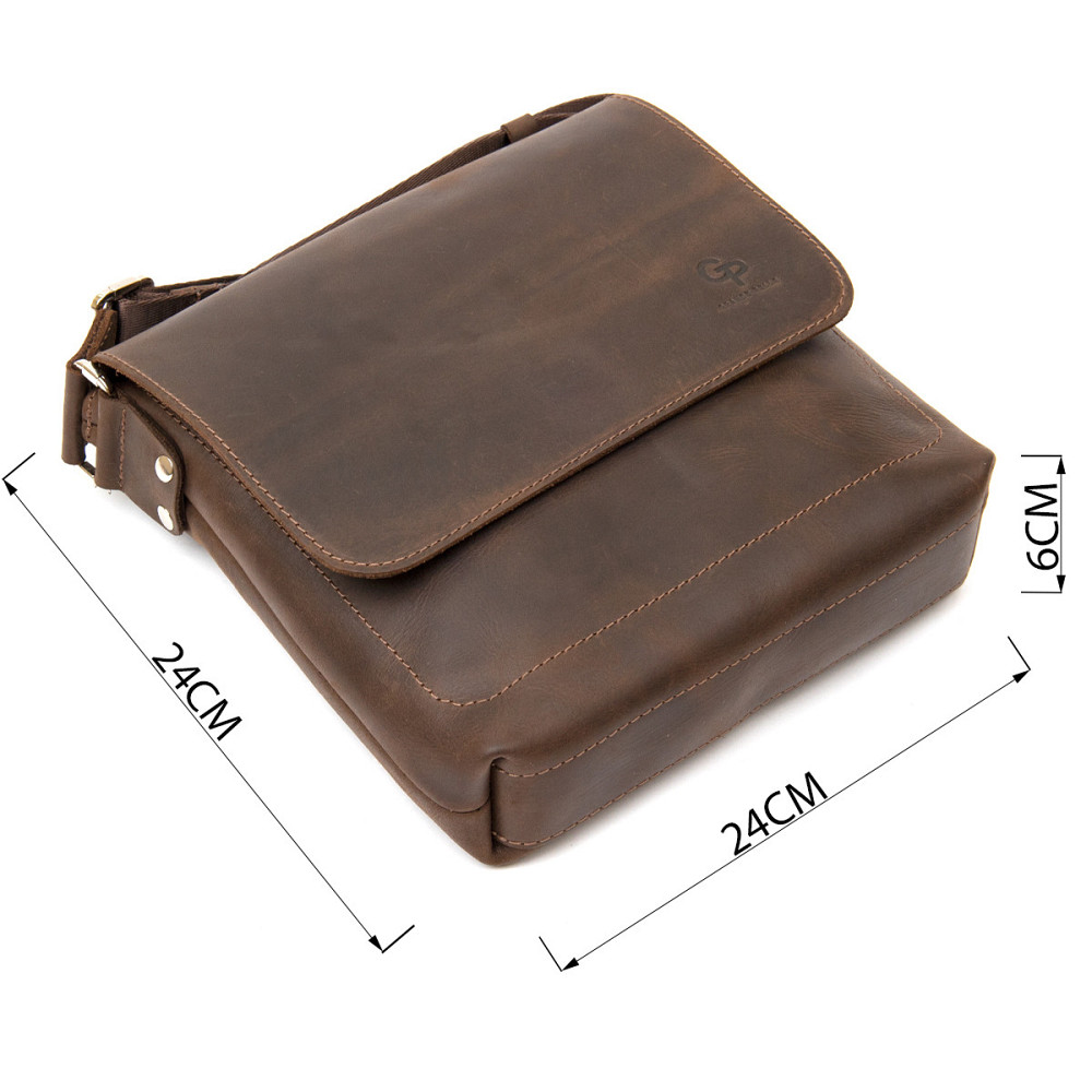 Мужская сумка-мессенджер Коричневый (GRANDE PELLE) Киев - изображение 7