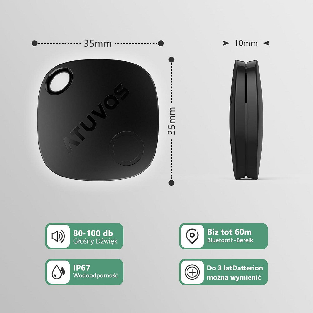 Трекер для пошуку ключів, предметів із додатком Apple Find My (лише для iOS) ATUVOS AT2101 Луцьк - фото 3