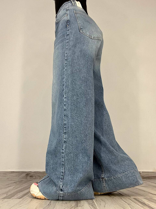 Джинси жіночі Its Basic 3717-31 PALAZZO jeans вільні палаццо широкі кльош стрілка довгі світло сині , світло-синій, 38, 38, 74 см, 108 см Київ - фото 8