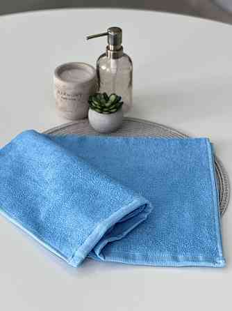 Комплект полотенец однотонных Ideal Textile 50х90см + 70х140см 400 г/м2 (56860932) Блакитний Черновцы
