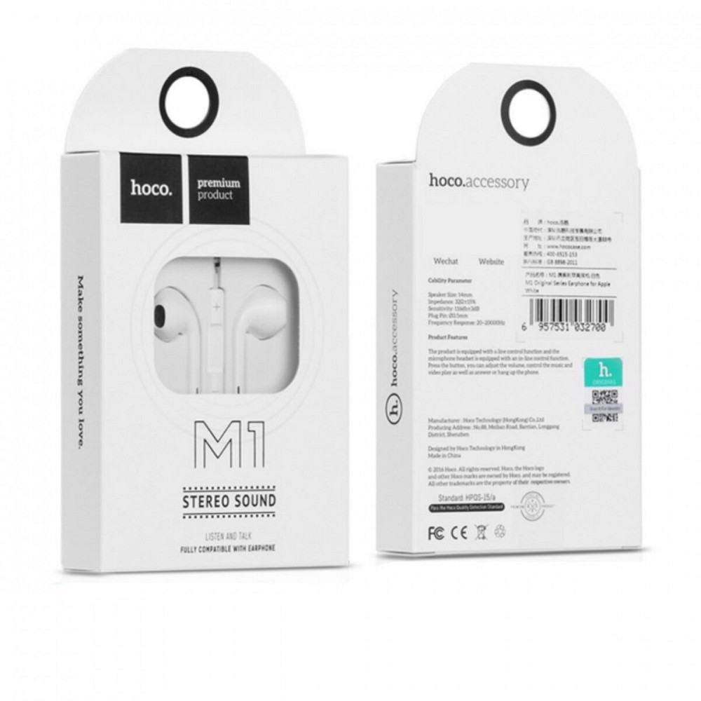 Навушники HOCO M1 original series earphones White Київ - фото 3