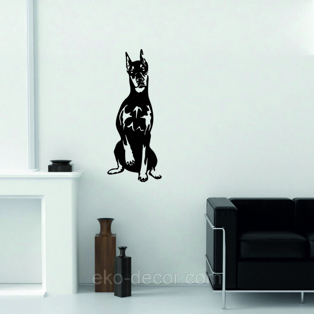 Декоративне настінне Панно «Доберман», Декор на стіну 110*44 см, Чорний Київ - фото 3