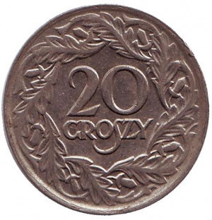 Монета 20 грошів. 1923 рік, Польща. (В) Полтава - фото 1