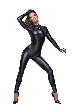 Комбінезон Noir Handmade F162 Powerwetlook overall with leash and two-way zipper, M, мокрий ефект Sex Aura Київ