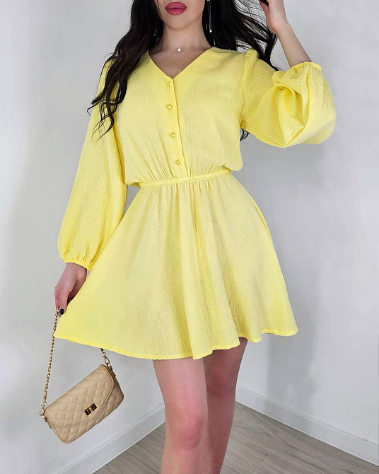 Жіноча легка міні сукня з натуральної тканини муслін Одеса - фото 1