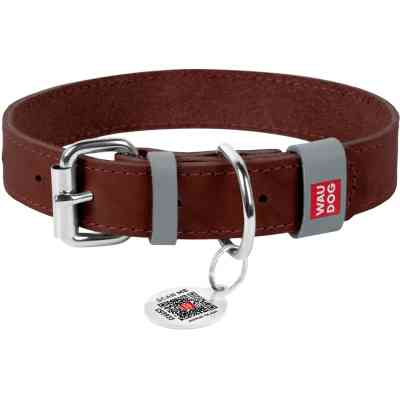 Ошейник для животных WAUDOG Classic кожаный 35 мм х 46-60 см коричневый (02396) Винница