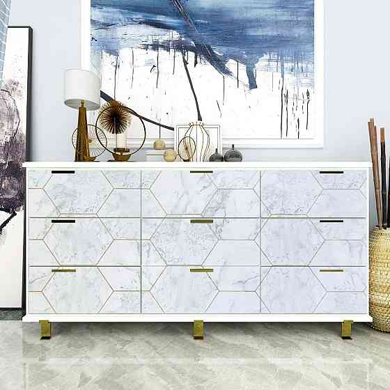 Самоклеющаяся пленка 0,45х10м х 0,07мм Серый мрамор золотые соты SW-00001212 Днепр