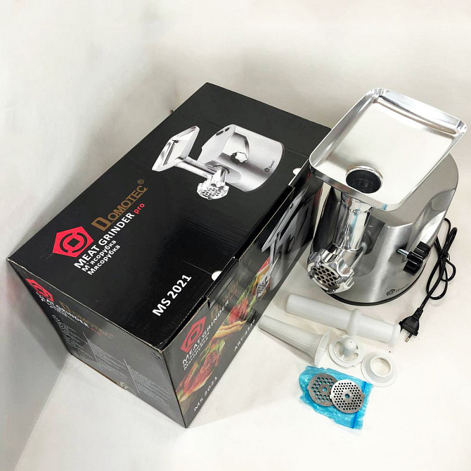 Мясорубки с реверсом DOMOTEC MS-2021S 3000 Вт, Мясорубки для колбасок, EQ-828 Мясорубки шнековые Киев - изображение 9