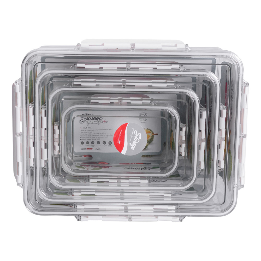 Yiwu Набір контейнерів для їжі 0.7/1.7/3.3/5.7 л 4 шт з кришками на засувках HP-27-5 Коломыя - изображение 5