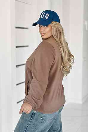 Флісова жіноча кофта на блискавці "Jacket" | Батал Капучіно, 54-56 Київ