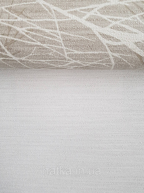 Шпалери вінілові на флізеліні гарячого тиснення Sintra Atmosphere однотонна тонка смуга темно-бежеві 512128 Київ - фото 3