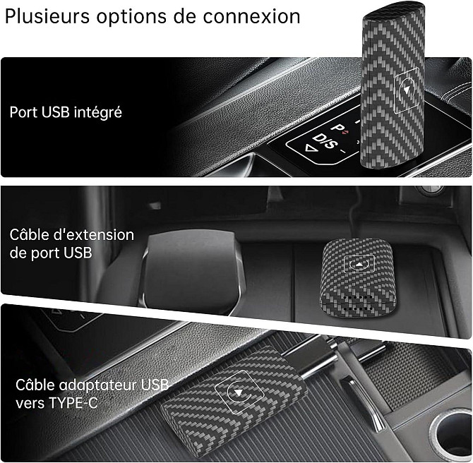 Бездротовий адаптер CarPlay 2024 для iPhone iOS 12+ Plug&Play, для авто зі штатним провідним Карплей Wi-Fi + Bluetooth Київ - фото 6