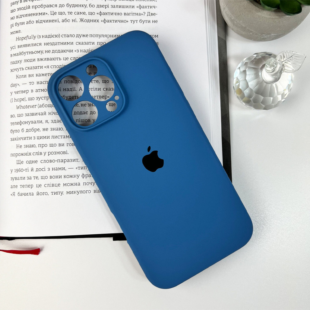 Чехол для iPhone 16 Pro, силикон, защитный, синий Киев - изображение 3
