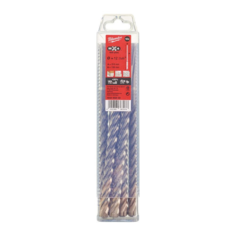 Бур SDS-PLUS MX4 MILWAUKEE, діаметр 12,0х210х150мм, (10шт) Одеса - фото 1