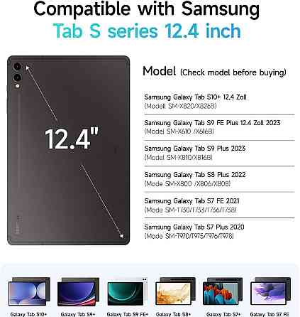 Чехол книжка Samsung Tab S9+ Plus X810 S9 FE+ X610 клавиатура (магнитный) Одесса