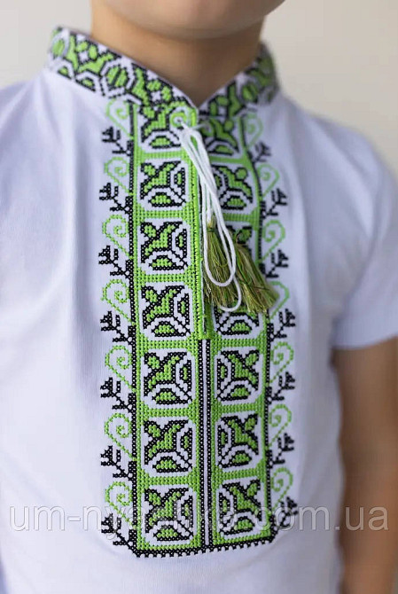 Вишиванка з коротким рукавом для хлопчиків "Дем'ян" зелені 92-152 Кривий Ріг - фото 2