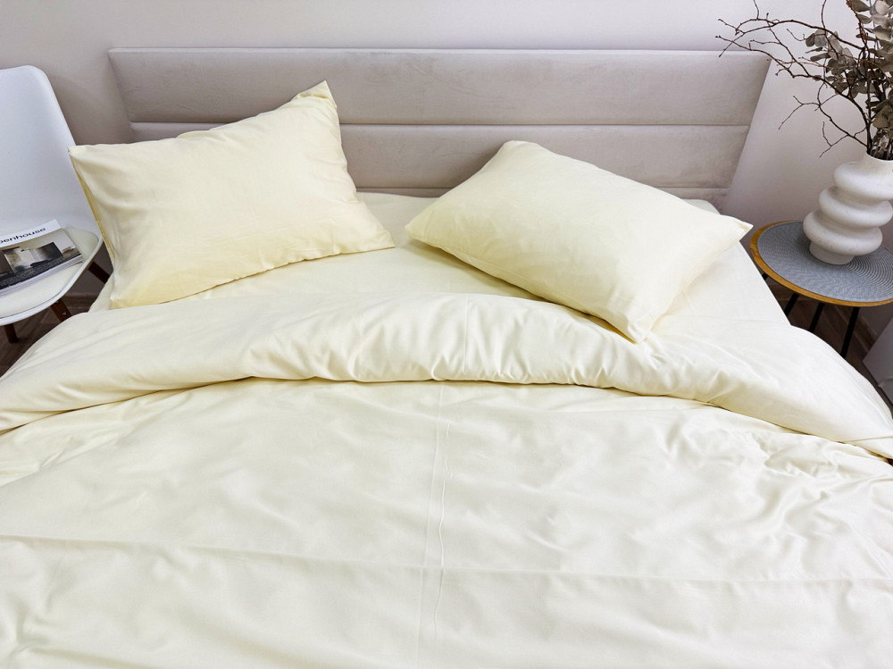 Ecotton Комплект постільної білизни Ecotton полуторний 150х215 см однотонний кремовий Cream Yel Коломия - фото 7