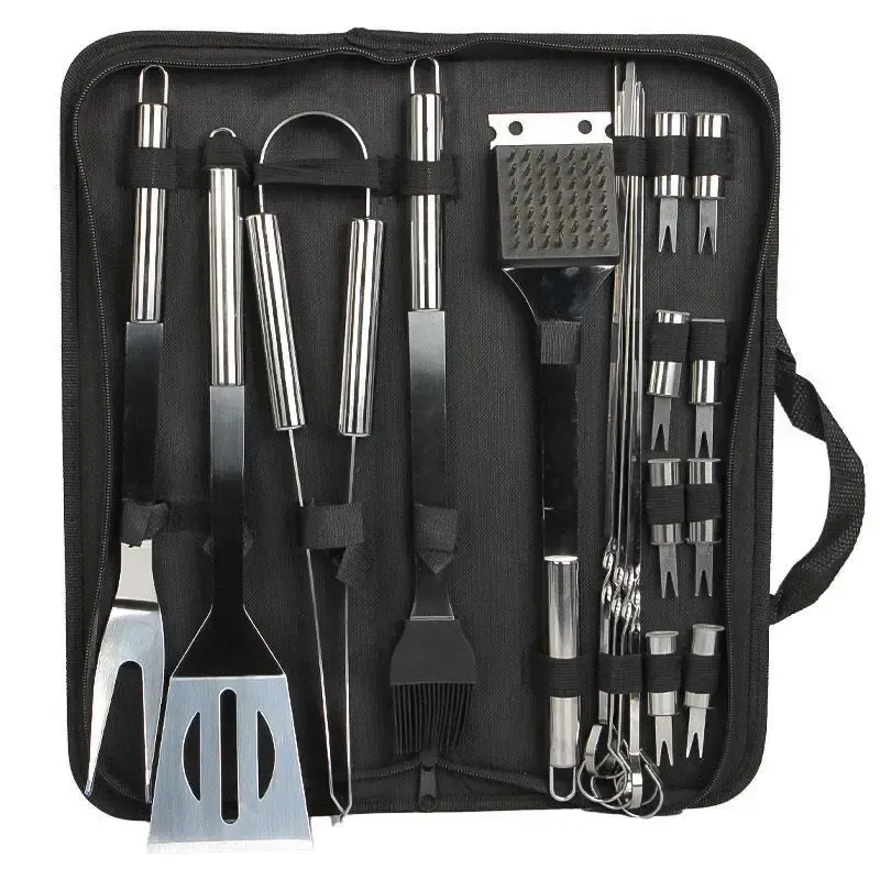Набор для барбекю grilljoy 20 шт., набор для барбекю из нержавеющей стали в алюминиевом футляре для хранения, профессиональный набор для барбекю для м Коломия - фото 1