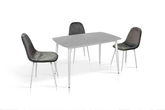 Стіл КИПАРИС 120*80, білий/ сірий мармур Киев