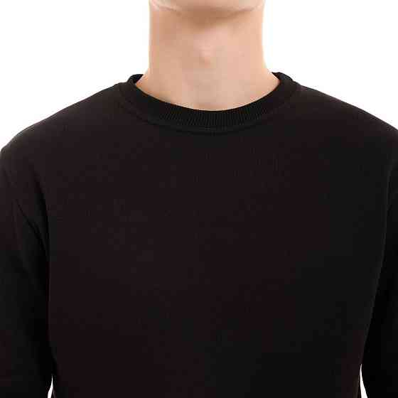 Свитшот мужской однотонный чёрный Pobedov 007 ЗИМА Киев