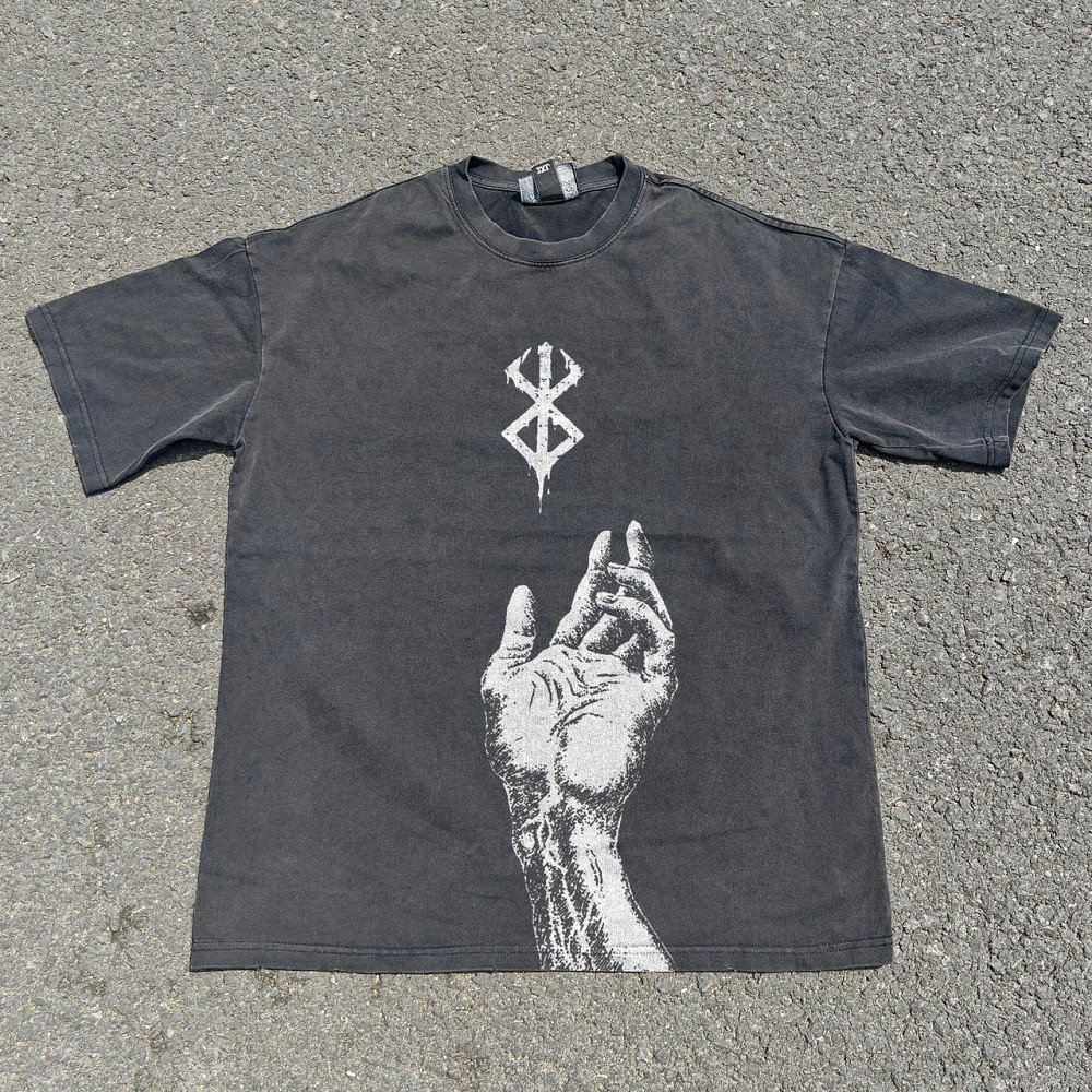 Футболка мужская с принтом аниме Берсерк Аниме Гутс Доубле оверсайз (S/M/L) Черний Днепр - изображение 2