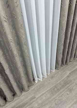 Шторная ткань Лен Букле цвет серый 1888ш Киев