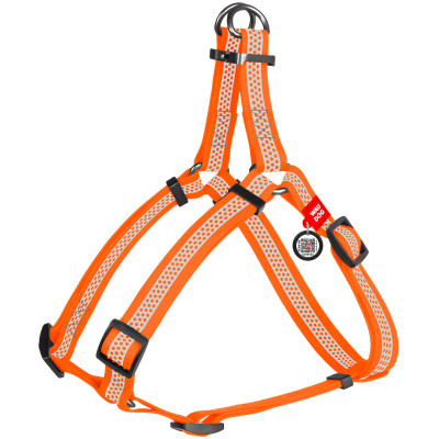 Шлея для собак WAUDOG Waterproof з QR паспортом XS Ш 15 мм Д 30-39 см помаранчева (26214) Вінниця - фото 1