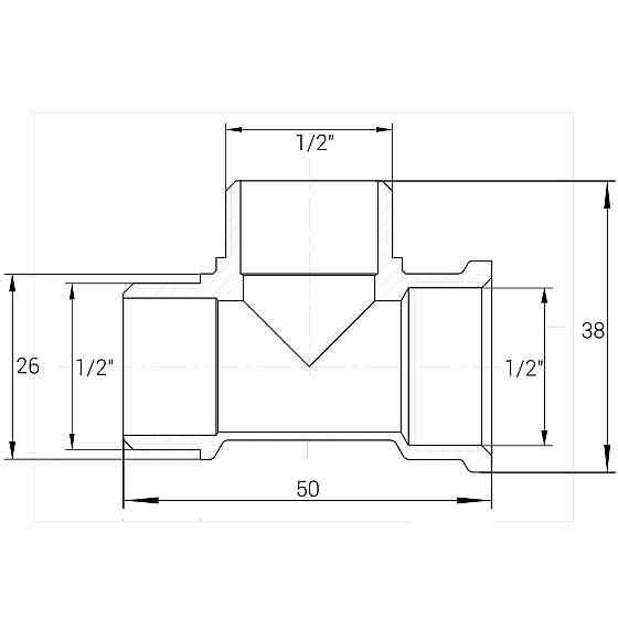 Тройник 1/2″ВНН латунный А0204А Киев