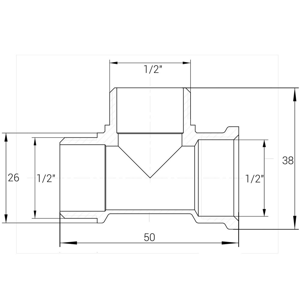 Трійник 1/2" ВНН латунний А0204А Київ - фото 3