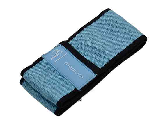 Тканева гумка для фітнесу та спорту PowerPlay 4111 Hip Band M Medium Блакитна (d_76cm) Луцк