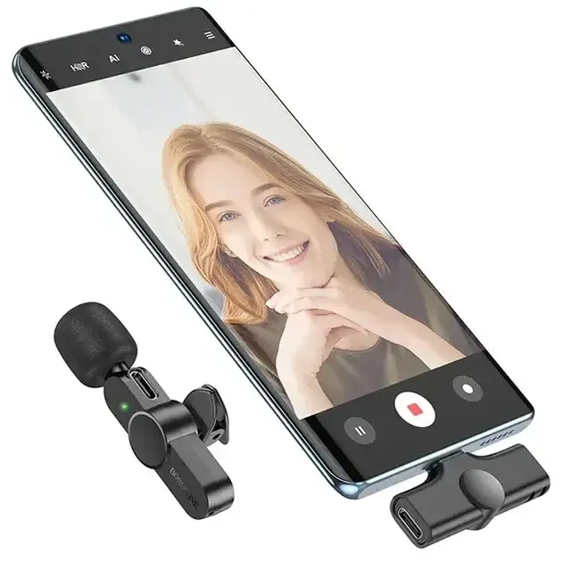 Мікрофон бездротовий цифровий IP Borofone Trophy Lavalier BFK12 петличний, акумулятор 80 mAh Одеса - фото 6
