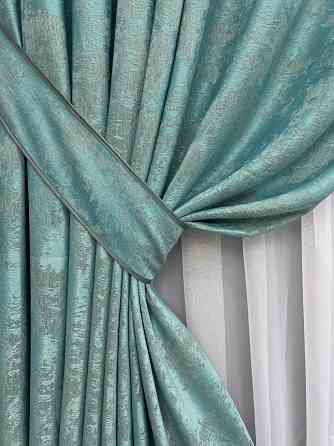 Комплект готових штор VR-Textil Жакард Sultan YL № 1292ш Бірюзовий 130х250 см 2 шт (39-0076) Київ