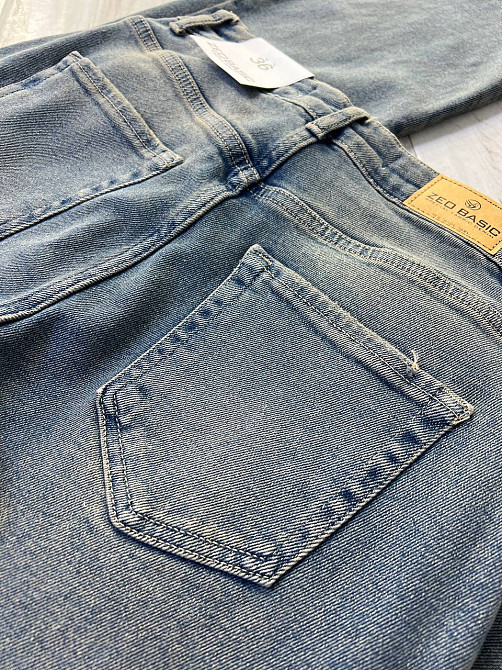 Джинси жіночі Zeo Basic 4679 кльош від коліна висока посадка стрейчеві вінтажні блакитні, блакитний, 40, 40, 86 см, 115 см Київ - фото 6