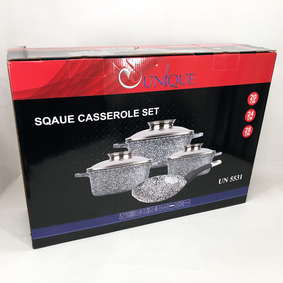 Набір посуду з мармуровим покриттям для дому, Набір кухонний мармуровий кухонний гранітний ZH-55 Івано-Франківськ - фото 5