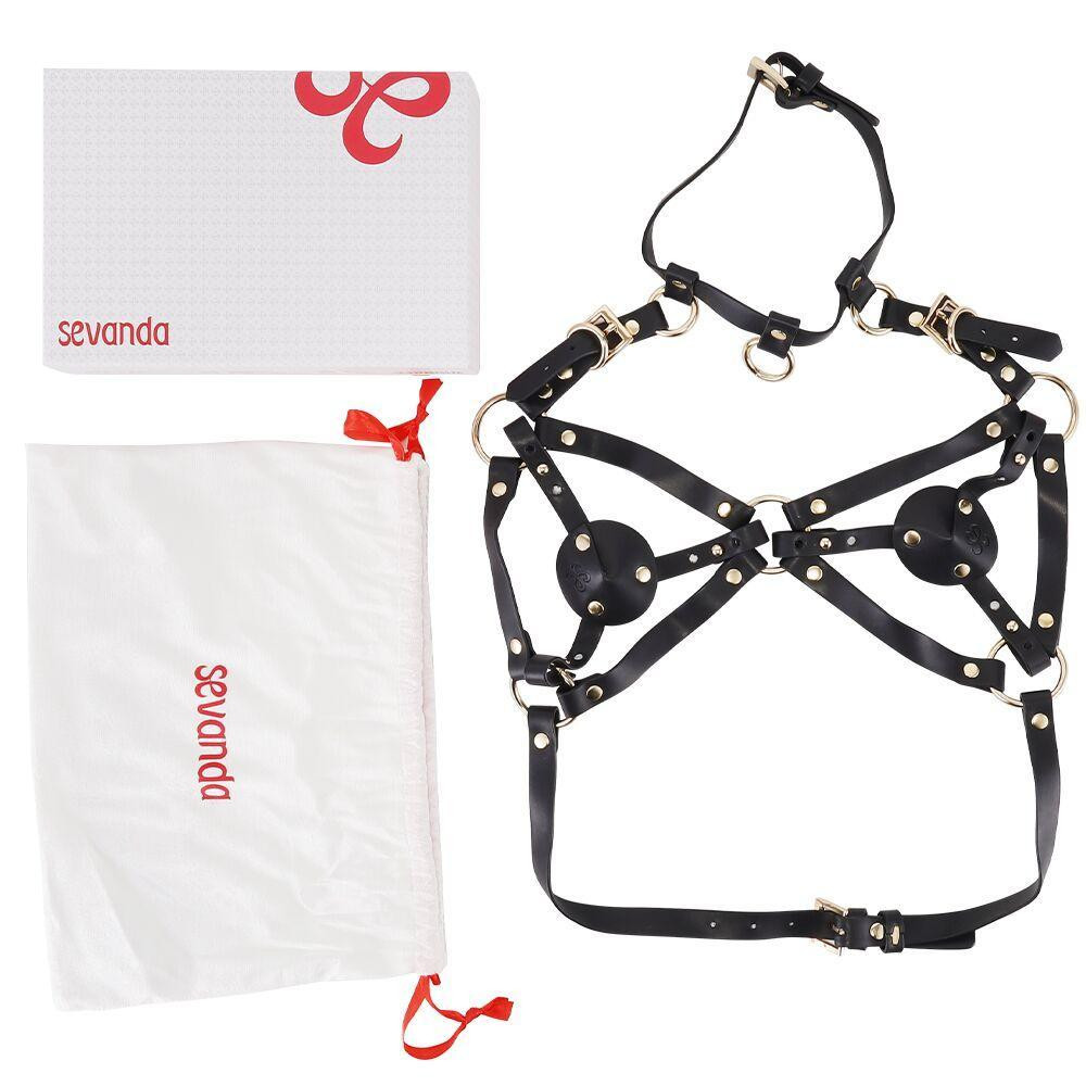 Портупея на грудь LOCKINK SEVANDA Queen Chest Harness with Removable Bra Sex Aura Київ - фото 8