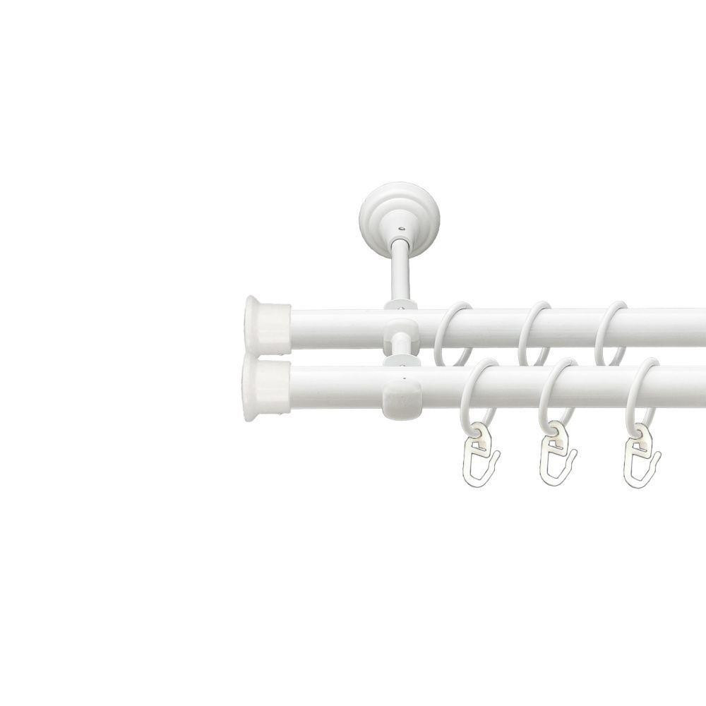 Карниз Orvit Дуо металевий дворядний відкритий гладка труба кільце металеве Арктіс 19\19 мм 160 см (00-00021257) Львів - фото 1