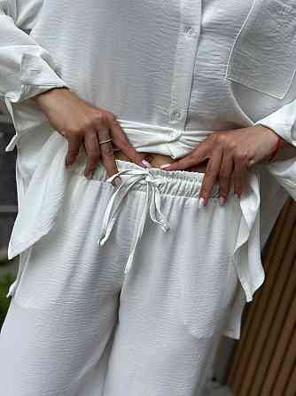 Костюм-тройка женский летний с шортами и брюками Молочный M-L Харьков