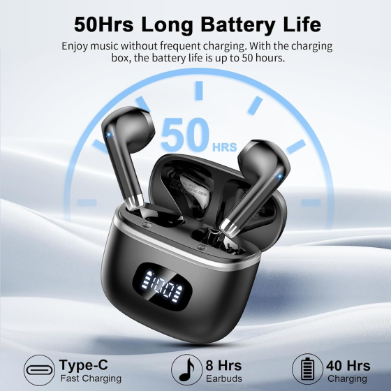 Беспроводные наушники POMUIC W23 Bluetooth 5.3, HiFi стерео, 4 микрофона ENC, IPX7, до 40 часов, USB-C Киев