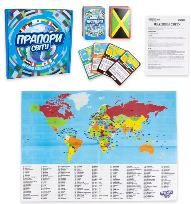 Настільна гра Strateg Прапори Світу 220 карт українською мовою (30445) Чернігів - фото 2