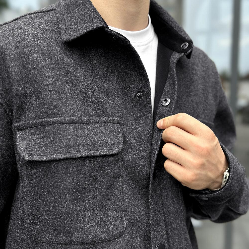 Сорочка-пальто для чоловіків Pobedov Mars. Сорочка демісезонна чоловіча темно-сіра Київ - фото 9