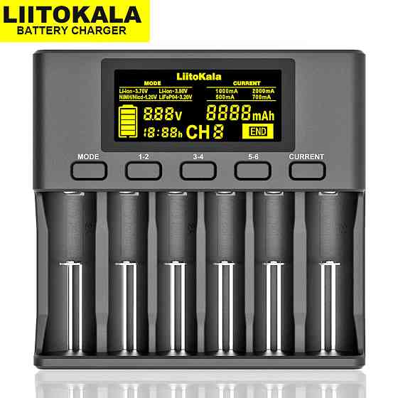 Зарядний пристрій Liitokala Lii-S6 (на 6 каналів) з блоком живлення і автоадаптером Вінниця
