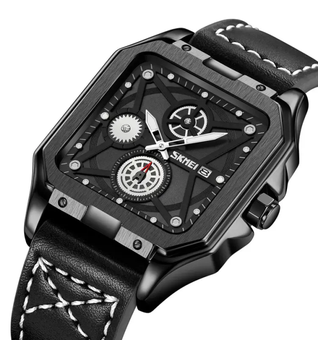 Часы мужские наручные классические Skmei 9330 (Черный с черным) Киев - изображение 5